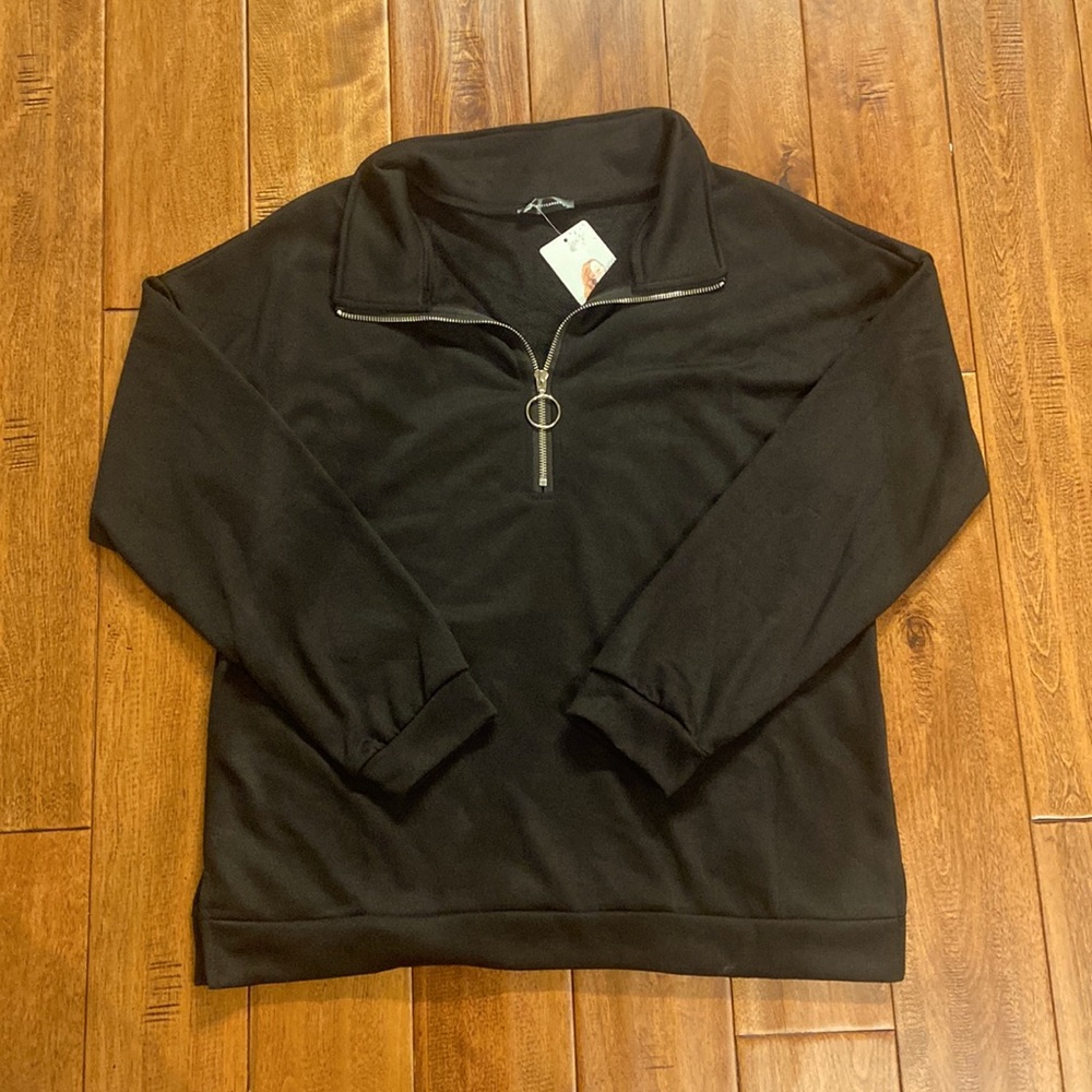 Pretty Garden Quarter Zip Collared Sweater